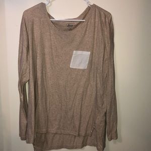 Tan long sleeve pocket shirt